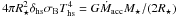 \hbox{$4\pi R_\star^2\delta_{\rm hs} \sigma_{\rm B} T_{\rm hs}^4 = G{\dot M}_{\rm acc} M_\star/(2R_\star)$}