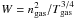 Mathematical equation: \hbox{$W=n_{\rm gas}^2/T_{\rm gas}^{3/4}$}