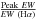 Mathematical equation: \hbox{$\frac{\rm{Peak}~{\it EW}}{{\it EW}~(\rm{H}\alpha)}$}