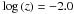 Mathematical equation: \hbox{$\log\left(z\right)=-2.0$}