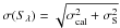 Mathematical equation: \hbox{$\sigma(S_{\lambda})=\sqrt{\sigma_{\rm cal}^2+\sigma_{\rm S}^2}$}