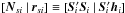 Mathematical equation: \hbox{$[\vec{N}_{si}~|~\vec{r}_{si}] \equiv [\vec{S}_i{\!'}\vec{S}_i~|~\vec{S}_i{\!'}\vec{h}_i]$}