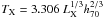 Mathematical equation: \hbox{$T_{\rm X} = 3.306~L_{\rm X}^{1/3} h_{70}^{2/3}$}