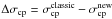 Mathematical equation: \hbox{$\Delta\sigma_{\rm cp}=\sigma_{\rm cp}^{\rm classic}-\sigma_{\rm cp}^{\rm new}$}