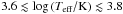 Mathematical equation: \hbox{$3.6 \lesssim \log\left( T_\text{eff}/\rm K\right) \lesssim 3.8$}