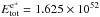 \hbox{$E^{{\rm e}^{\pm}}_{\rm tot}=1.625 \times 10^{52}$}