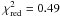 Mathematical equation: \hbox{$\chi^2_{\rm red} =0.49$}