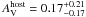 Mathematical equation: \hbox{$A_{\rm V}^{\rm host} = 0.17_{-0.17}^{+0.21}$}