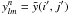Mathematical equation: \hbox{$\ylmn = \tilde y(i',j')$}