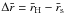 Mathematical equation: \hbox{$\Delta \bar{r} = \bar{r}_{\rm H} - \bar{r}_{\rm s}$}