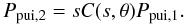 Mathematical equation: \begin{equation} P_{\rm pui,2}=s C(s,\theta) P_{\rm pui,1}. \label{eq-pressure} \end{equation}
