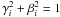 Mathematical equation: \hbox{$\gamma_i^2 +\beta_i^2=1$}