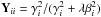 Mathematical equation: \hbox{${\bf Y}_{ii}=\gamma_i^2/(\gamma_i^2+\lambda \beta_i^2)$}