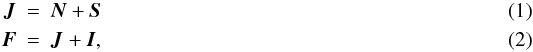 Mathematical equation: \begin{eqnarray} \label{eq:quantumrelations} \vec{J}&=&\vec{N}+\vec{S}\\ \vec{F}&=&\vec{J}+\vec{I}, \end{eqnarray}