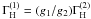 Mathematical equation: \hbox{$\Gamma_{\rm H}^{(1)}= (g_1/g_2)\Gamma_{\rm H}^{(2)}$}
