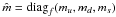 Mathematical equation: \hbox{$\hat m= {\rm diag}_f(m_u, m_d, m_s)$}