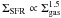 Mathematical equation: \hbox{$\Sigma_{\rm SFR} \propto \Sigma_{\rm gas}^{1.5}$}