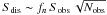 Mathematical equation: \hbox{${S_{\rm dis}\sim {f_n}\,{S_{\rm obs}}\,\sqrt{N_{\rm obs}}}$}