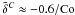 Mathematical equation: \hbox{$\tilde\delta^C\approx-0.6/\Co$}