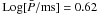 Mathematical equation: \hbox{${\rm Log}[\bar{P}/{\rm ms}]=0.62$}