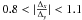 Mathematical equation: \hbox{$0.8 < |\frac{\Delta_x}{\Delta_y}| <1.1$}