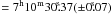 Mathematical equation: \hbox{$=7^\mathrm{h}10^\mathrm{m}30\fs37(\pm0\fs07)$}