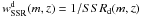Mathematical equation: \hbox{$w_{\rm SSR}^{\rm d}(m,z)=1/SSR_{\rm d}(m,z)$}