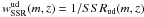 Mathematical equation: \hbox{$w_{\rm SSR}^{\rm ud}(m,z)=1/SSR_{\rm ud}(m,z)$}