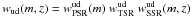 Mathematical equation: \hbox{$w_{\rm ud}(m,z)=w_{\rm PSR}^{\rm ud}(m)\ w_{\rm TSR}^{\rm ud}\ w_{\rm SSR}^{\rm ud}(m,z)$}
