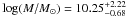 Mathematical equation: \hbox{$\log(M/M_{\odot})=10.25^{+2.22}_{-0.68}$}