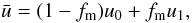 Mathematical equation: \appendix \setcounter{section}{2} \begin{equation} \bar u = (1-f_\mathrm{m}) u_0 + f_\mathrm{m} u_1, \end{equation}