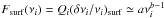 Mathematical equation: \hbox{$F_{\mathrm{surf}}(\nu_i) = Q_i (\delta\nu_i/\nu_i)_{\mathrm{surf}} \simeq a\nu_i^{b-1}$}