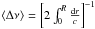 Mathematical equation: \hbox{$\langle \Delta \nu \rangle = \left[2\int_0^R \frac{{\rm d}r}{c}\right]^{-1}$}