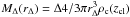 Mathematical equation: \hbox{$M_{\Delta}(r_{\Delta})=\Delta4/3\pi r_{\Delta}^{3} \rho_{\rm c}(z_{\rm cl})$}