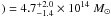 Mathematical equation: \hbox{$)=4.7^{+2.0}_{-1.4} \times 10^{14}~M_\odot$}