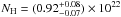 Mathematical equation: \hbox{$N_{\rm H} = (0.92^{+0.08}_{-0.07})\times10^{22}$}