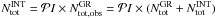 Mathematical equation: \hbox{$N^{\rm INT}_{\rm tot} = {\mathcal PI} \times N^{\rm GR}_{\rm tot,obs} = {\mathcal PI} \times (N^{\rm GR}_{\rm tot} + N^{\rm INT}_{\rm tot})$}