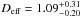Mathematical equation: \hbox{$D_{\rm eff} = 1.09 ^{+0.31}_{-0.20}$}