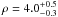 Mathematical equation: \hbox{$\rho=4.0_{-0.3}^{+0.5}$}
