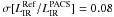 Mathematical equation: \hbox{$\sigma[L_{{\rm IR}}^{{\rm Ref}}/L_{{\rm IR}}^{{\rm PACS}}]=0.08\,$}