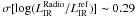Mathematical equation: \hbox{$\sigma[{\rm log}(L_{{\rm IR}}^{{\rm Radio}}/L_{{\rm IR}}^{{\rm ref}})] \thicksim 0.29$}