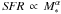Mathematical equation: \hbox{${\it SFR}\,\propto\,M_{\ast}^\alpha$}