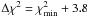 Mathematical equation: \hbox{$\Delta\chi^2 = \chi^2_{{\rm min}}+3.8$}