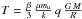 Mathematical equation: \hbox{${T} = \frac{\beta}{3} \, \frac{\mu m_{\mathrm{u}}}{k} \,q \, \frac{G \, M}{R} $}