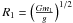 Mathematical equation: \hbox{$ R_1=\left( \frac{G m_1}{g} \right)^{1/2}$}