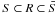 Mathematical equation: \hbox{$S \subset R \subset \bar S$}