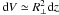 Mathematical equation: \hbox{$\mathrm{d}V\simeq R_{\bot}^2\mathrm{d}z$}