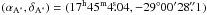 \hbox{$(\alpha_{\rm A^*}, \delta_{\rm A^*}) = (17^{\rm h} 45^{\rm m} 4\fs04, -29^\circ 00' 28\farcs1)$}
