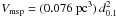 \hbox{$V_{\rm msp} = (0.076~{\rm pc}^3) \, d_{0.1}^2$}