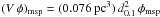 \hbox{$(V \, \phi)_{\rm msp} = (0.076~{\rm pc}^3) \, d_{0.1}^2 \, \phi_{\rm msp}$}
